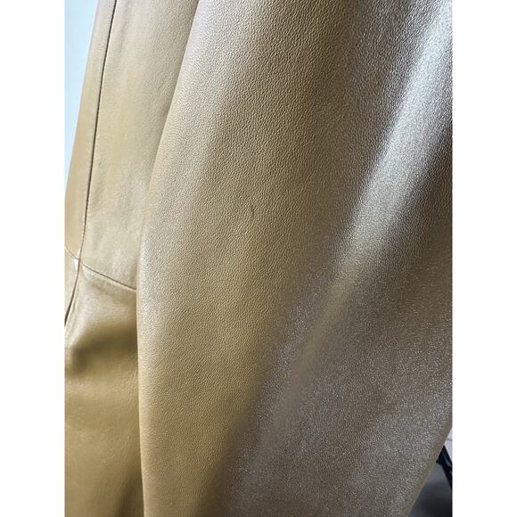 Valerie Stevens Genuine Lamb Leather Coat Camel Brown Size Large *Lining Damage* - Picture 5 of 16